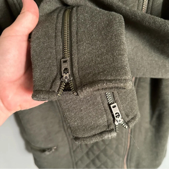 Athleta Women's Belvedere Moto Jacket in "Ancient Forest Heather" — Small - Picture 4 of 11